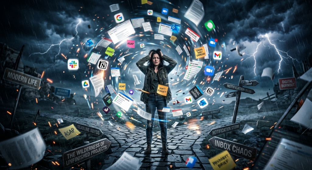 Digital overload chaos of productivity for everyday users