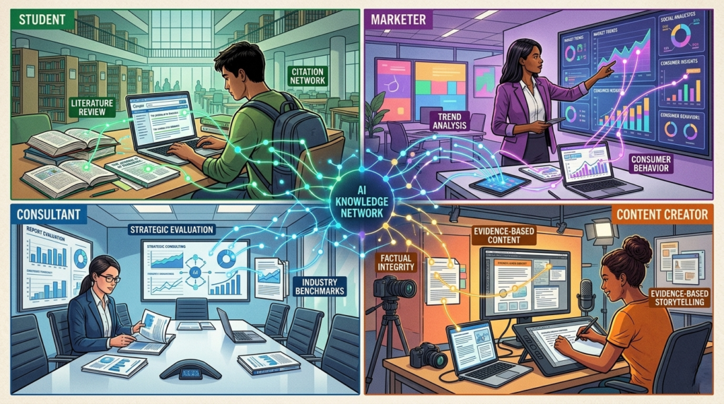 Research workflows for students marketers and consultants