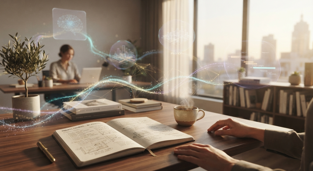 AI workflow upgrades improving operational efficiency in a modern workspace
